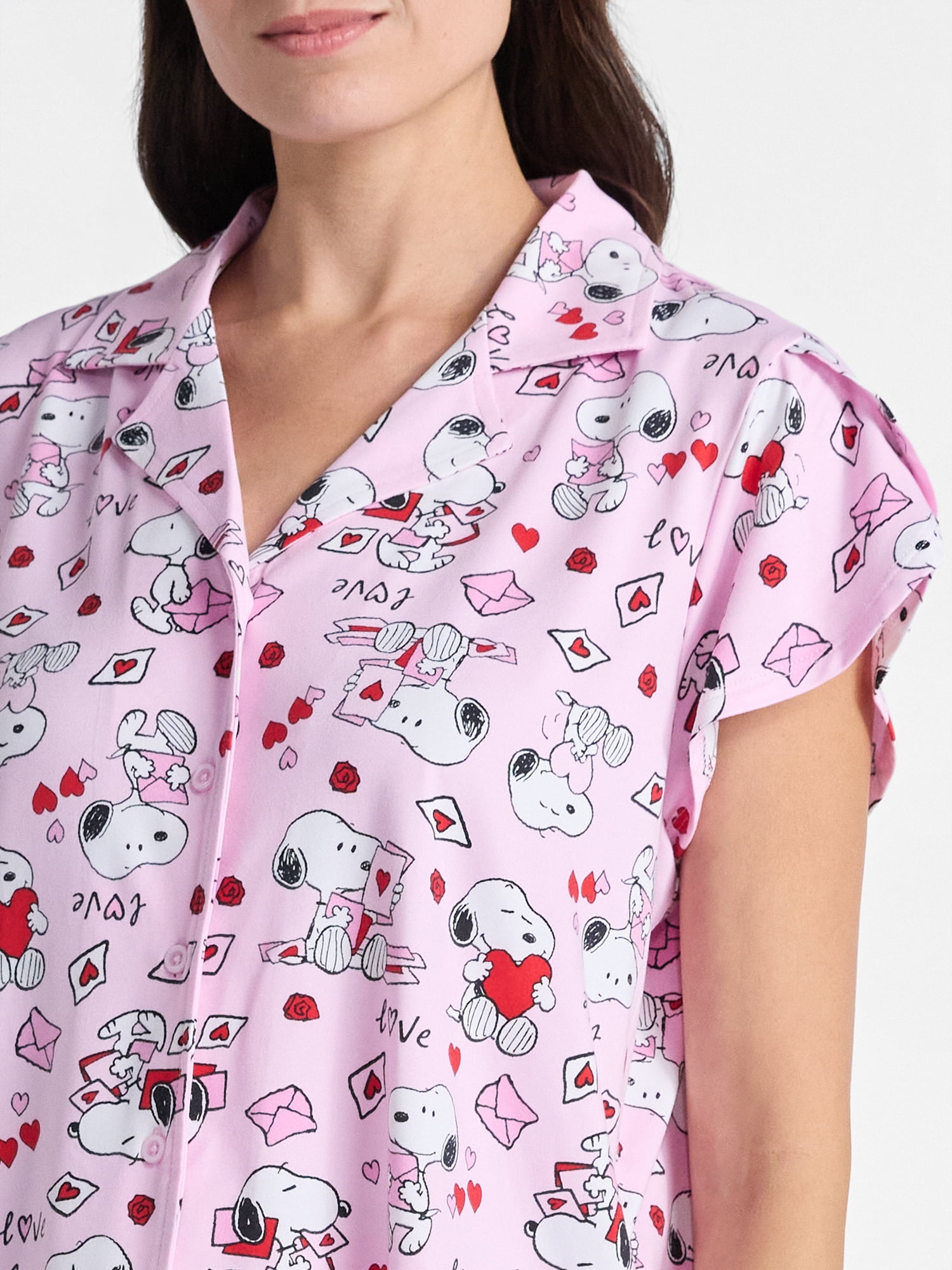 Peanuts Women's Valentine's Day Shorty Pajama Set, 2-Piece, Sizes XS-3X