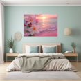 thumbnail image 4 of Pink Plumeria Blush Sunset Pink Sand Beach Framed Canvas Art Prints for Office Bedroom Apartment Decor, Ready to Hang12"L x 8"W, 4 of 10