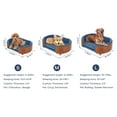 thumbnail image 4 of Pefilos 26" Elevated Pet Dog Bed with Solid Wood Legs and Walnut Bent Wood Back, Cashmere Cushion, Pet Sofa for Indoors Dogs, Dark Blue, 4 of 10