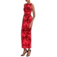 thumbnail image 4 of Vestido PRETTYGARDEN 2026 sin mangas con fruncidos y estampado floral rojo XL, 4 of 7