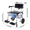 TOPATY Bedside Commodes For Seniors Foldable Commode Chair With Wheels