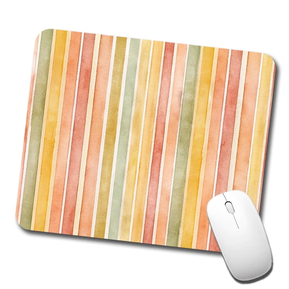 Striped Tonal 70s Wallpaper Mouse Pad Low Profile Gaming Mat