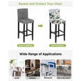 thumbnail image 3 of Teal Tulip Butterfly Bar Stool Covers Set of 6, Beige Turquoise Floral Farmhouse Blue Stretch Bar Chair Covers with Backs, Removable Pub Counter Height Chair Cover for Kitchen Dining Room Cafe, 3 of 7