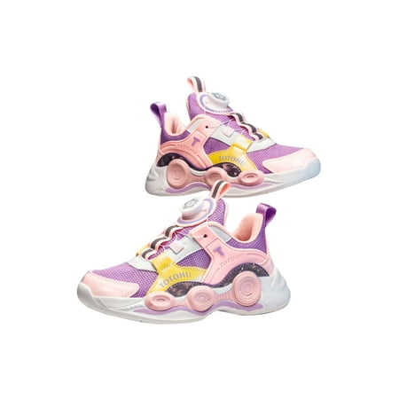 

Gomelly Girls Fashion Trainers Durable Round Toe Sports Lightweight Non-Slip Basketball Shoes Style H 12c