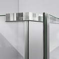 thumbnail image 4 of DreamLine Prism 38 in. x 74 3/4 in. Frameless Neo-Angle Pivot Shower Enclosure in Brushed Nickel with Biscuit Base, 4 of 19