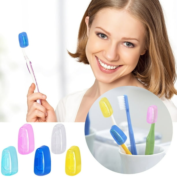 Funda protectora para cepillo de dientes, estuche protector con clip de plástico, suministros de baño para el hogar, viajes, paquete de 10 unidades