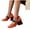 Orange, variant on Juslio Women Shoes Large Rectangle Headed Shoes Buckle Candy Color Thick Heels and Light Mouth High Heels