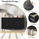 thumbnail image 5 of Qinaqin Negro Fluted Madera cm de Profundidadresser con Profundidadorado Alturaandles 6- Profundidadrawer Organizador para Dormitorio Living Sala Alturaallway o, 5 of 7