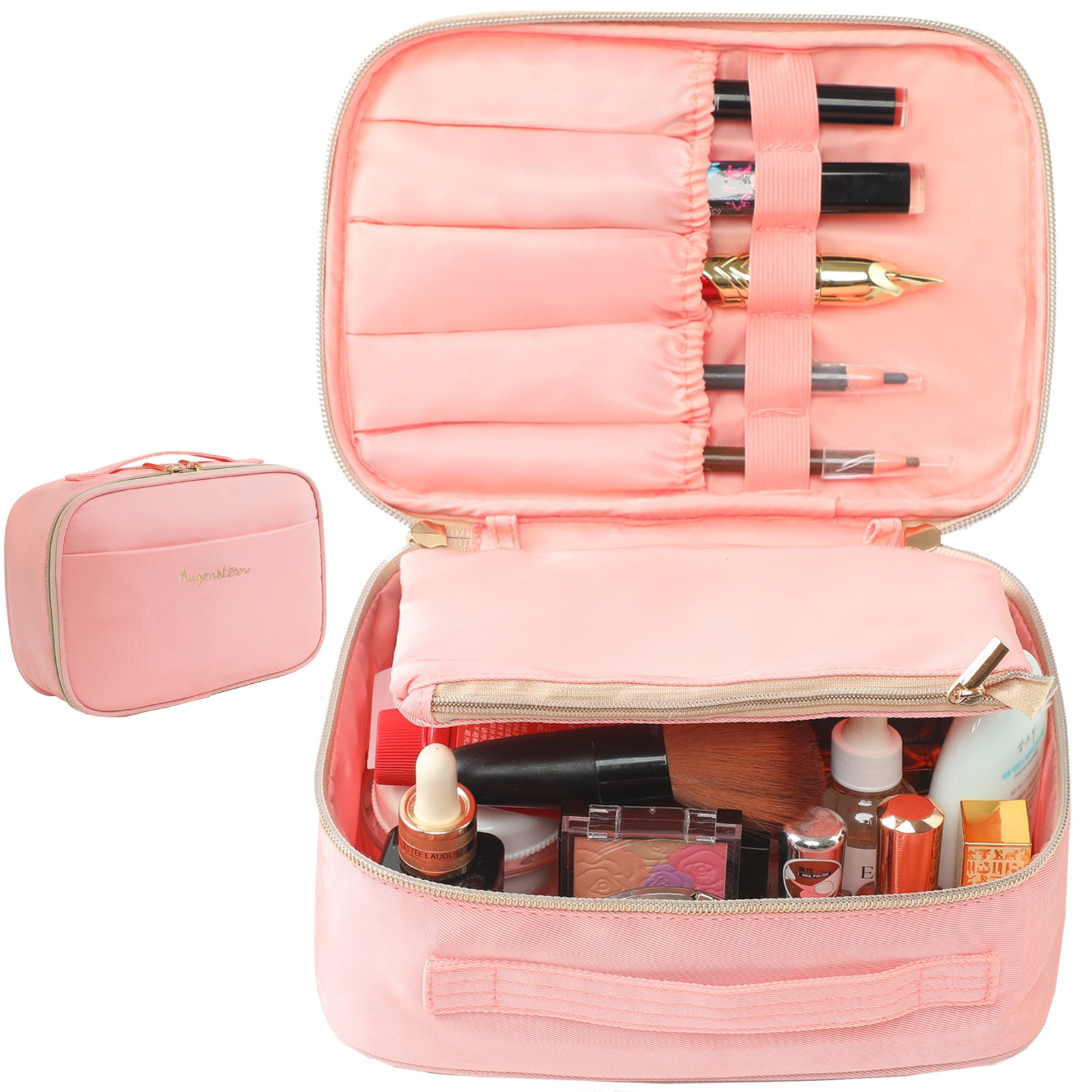 Makeup Bag Travel Cosmetic Bags for Women Girls 2-in-1 Zipper Pouch ...