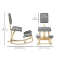 thumbnail image 2 of Ergonomic Kneeling Chair with Backrest - Grey Rocking Wood Stool for Posture & Comfort - Office, Meditation & Desk Chair - 33.1" H, 2 of 7