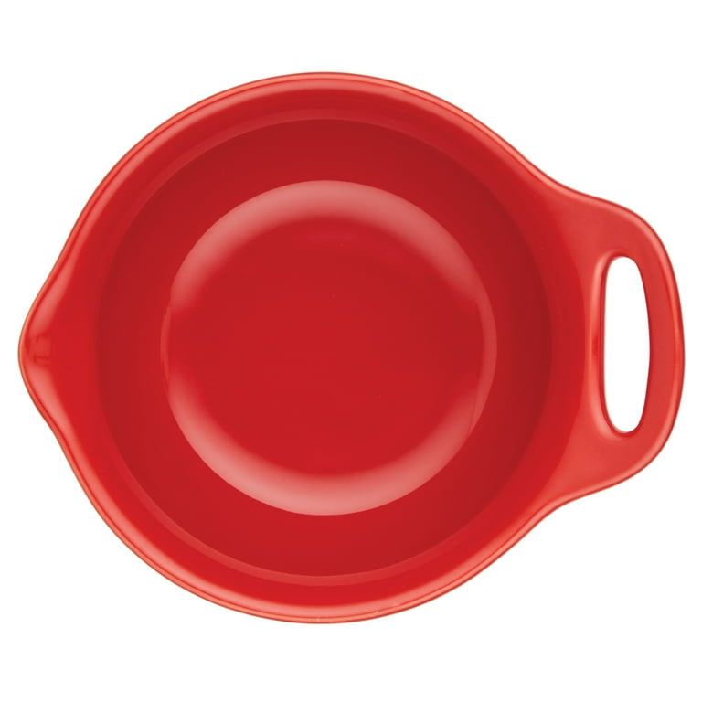 Rachael Ray 2-Piece Ceramic Mixing Bowl Set, Red