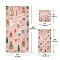thumbnail image 3 of 3 Piece Bath Towels Set Bath Towel, Hand Towel and Face Towel for Bathroom, Gym, Hotel Pink Cute Christmas Icons, 3 of 8
