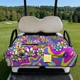 thumbnail image 2 of Yuyamidu Hippie Flowers Golf Cart Seat Covers Soft Club Car Cart Seat Towel Blanket with 4 Front Pockets for More 2-Seats Golf Carts Travel Sports, 2 of 8