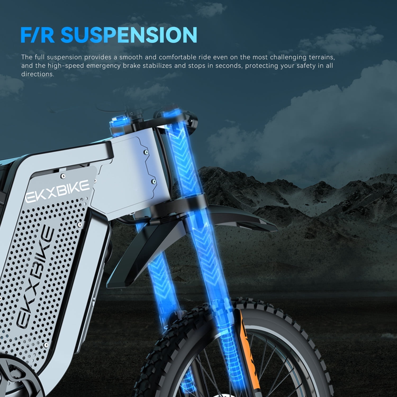 45Mph EKX X21 Max Electric Bike for Adul,60V30AH LG Battery 6000W(Peak)Motors,19 inch off road Fat Tire electric motorcycle Full Suspension Full Hydraulic Brake UL2849