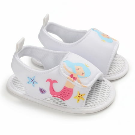 

Infant Baby Sandals Boys Girls Summer Shoes Cartoon Fish Mermaid Shoes Breathable Crib Shoes Non-Slip Soft Sole Toddler Shoes Prewalker Casual Baby Shoes