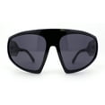 thumbnail image 2 of XXL Oversize Exaggerated 90s Wrap Sport Plastic Sunglasses All Black, 2 of 4