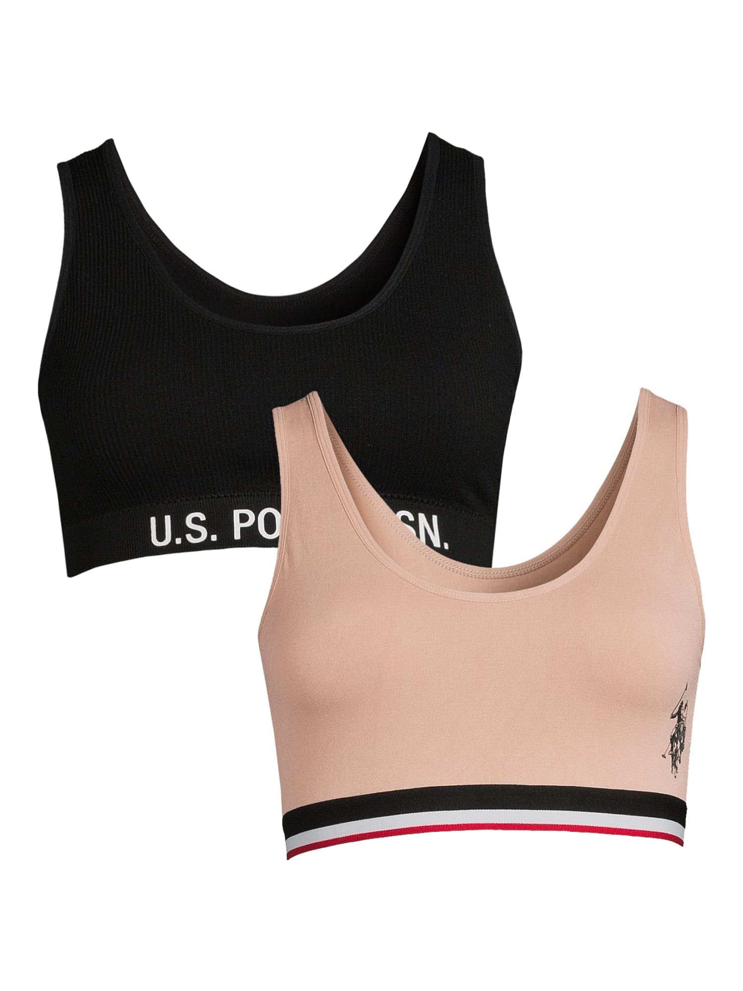 U.S. Polo Assn. Women’s and Women’s Plus Seamless Comfort Bra, 2-Pack