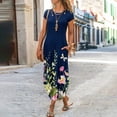 thumbnail image 1 of SMihono Robe d'Été Grande Taille pour Femmes 2023 Décontractée Ample avec Poches à Manches Courtes Imprimée à Col Rond Longueur Cheville, 1 of 6