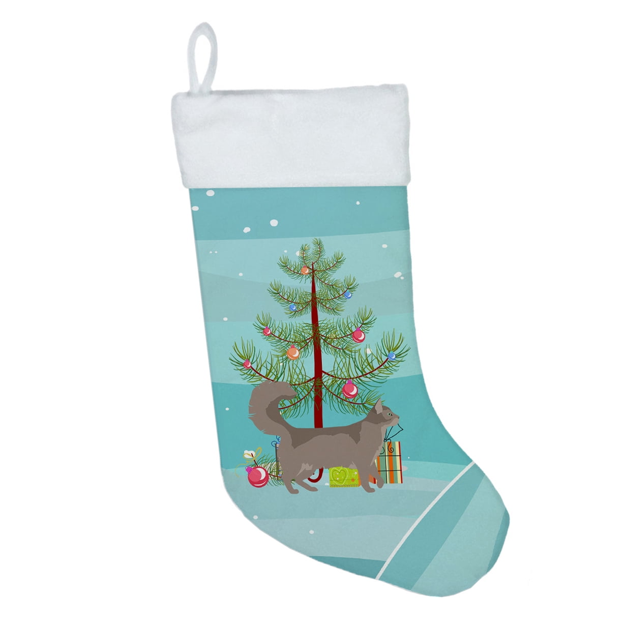 Somali #2 Cat Merry Christmas Christmas Stocking 13.5 in x 18 in