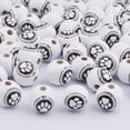 thumbnail image 4 of 100pcs 16 mm Dog Paw Print Wood Beads Round Animal Pet Footstep Printed Wooden Craft Beads White Black Cute Footprint Wood Beads for DIY Bracelet Necklace Jewelry Making Decoration, 4 of 7