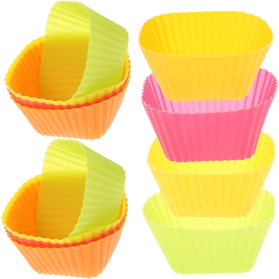 12 Pcs Heart Shaped Cake Pans Baking Supply Set Silicon Muffin Cup Muffin Baking Cups Cupcake Baking Cups Mold Child