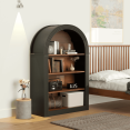 thumbnail image 4 of Yardi Yarda 4-Shelf Tall Bookshelf, 45.66" Wood Open Display Floor Arched Bookcase, Large Storage Organizer for Indoor as Home, Library, Black, 4 of 14