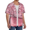 thumbnail image 2 of Pofeuu Glittering Pink Bathtub Print Mens Casual Short Sleeve Shirts Beach Summer Spread Collar Pocket Tops Men's Casual Short-sleeved Shirt-Small, 2 of 5