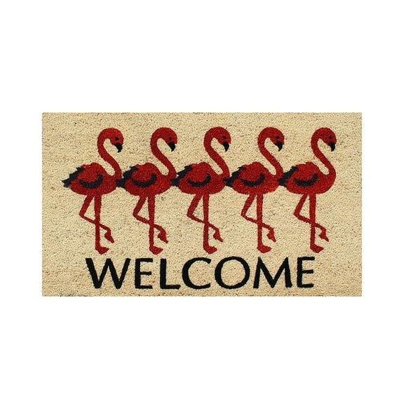 A1HC First Impression Flamingo Welcome Mat 18" X 30" Front Door Mats Entryway Doormat