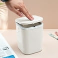 thumbnail image 6 of Small Trash Can with Lid, Mini Trash Can for Bathroom, Office and Bedroom, Small Bathroom Garbage Can with Swing Top, Compact Waste Basket for Desk, Dorm & Home, White - Xuniizn, 6 of 7