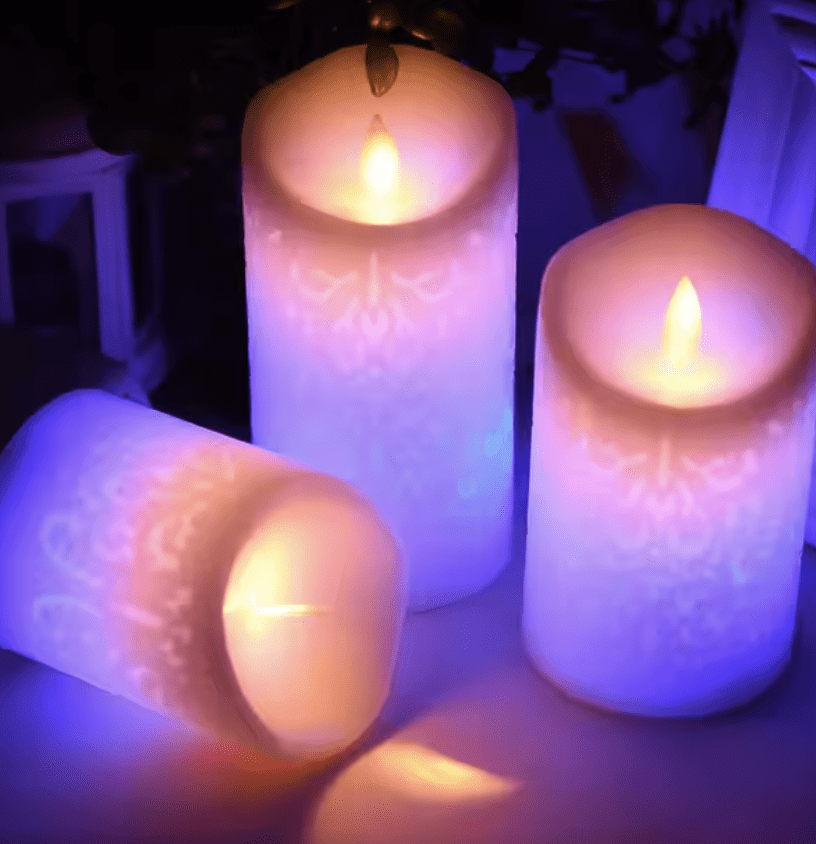 Aman’s Home Presents: 3 Romantic Rechargeable Flameless LED Candles  With Color Changing Remote