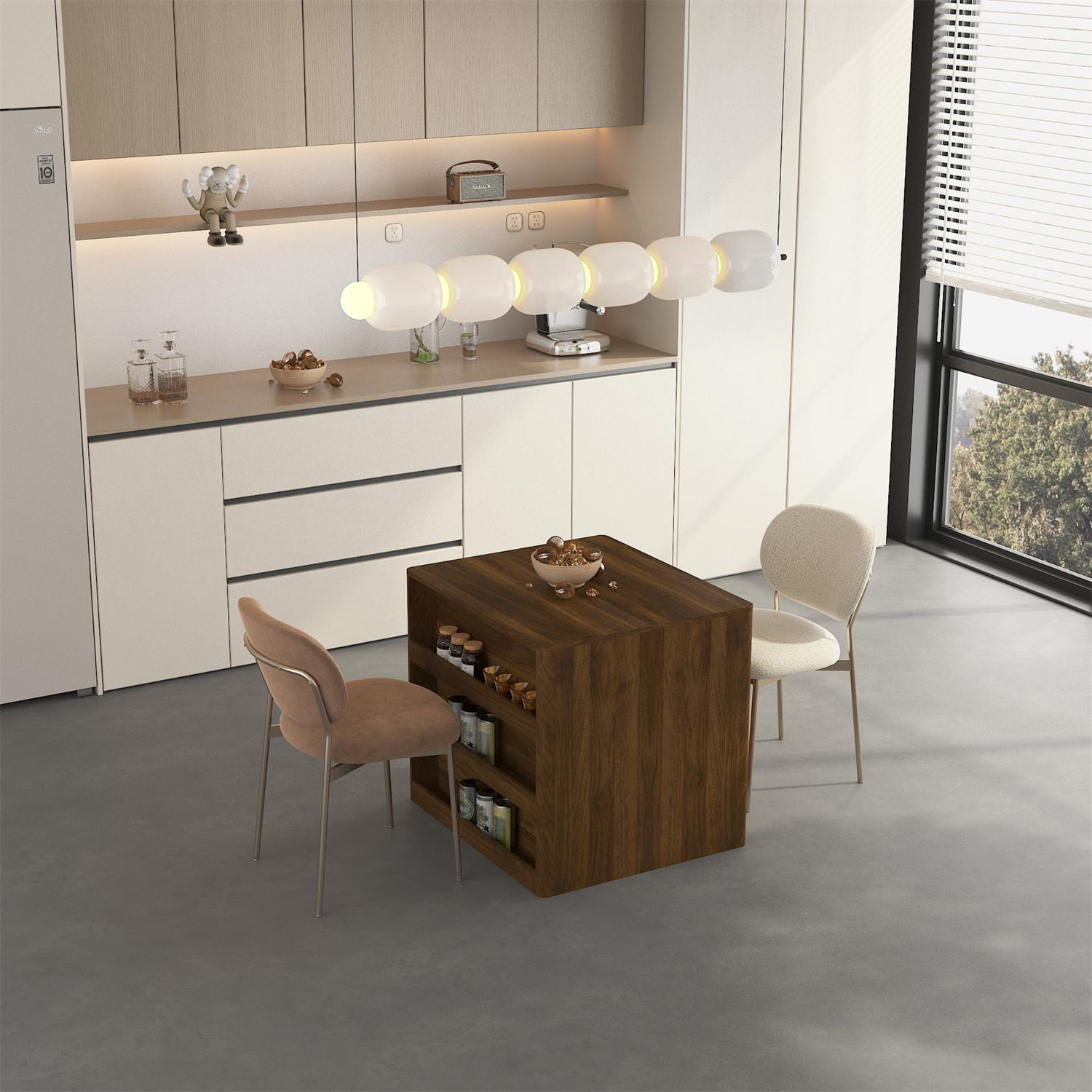 Hommoo Extendable Foldable Dining Table for 1-10 People, Multifunctional Wooden Rectangle Expandable Console Table with Storage Shelf, for Kitchen Living Meeting Room, Brown