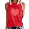 thumbnail image 2 of UPPADA Débardeurs Grande Taille pour Femmes, T-Shirts Graphiques Sans Manches Décontractés, T-Shirts Surdimensionnés, T-Shirts Graphiques Sans Manches, Rouge, L, 2 of 4
