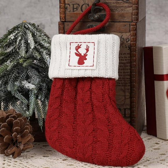 PEONAVET Knit Socks Initial Alphabet Christmas Stockings 7inch Letter Personalised Xmas Stocking Letter Personalised Xmas Stocking 26 Soft Stockings Decorations for Family Party
