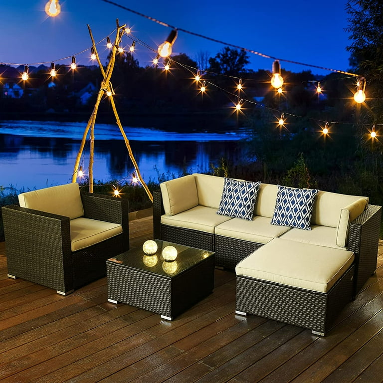 Black discount rattan sectional