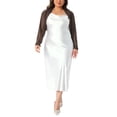 thumbnail image 2 of Agnes Orinda Women's Plus Size Long Sleeve Open Front Sheer See Through Mesh Bolero Shrug Crop Cardigans 3X Coffee Brown, 2 of 6