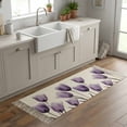 thumbnail image 6 of Area Rug with Tassels 2' x 4', Spring Flowers Tulip Kitchen Runner Rug for Hallway Bedroom Throw Rugs, Vintage Country Purple Floral Soft Door Mat for Bathroom Entrance Living Room, 6 of 9