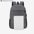 thumbnail image 3 of 14inch Computer Bag Universal PC Accessory Solid Color USB Port Zipper Laptop Backpack Laptops Holders Computers Accessories Black, 3 of 9