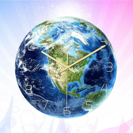 IDEANATEGRATE Silent Wall Clock Acrylic Blue 1 Set Vintage Classic Luminous Time Display for Home Decor