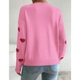 thumbnail image 3 of Sweaters for Women Valentines Day Gift 2025 Trendy V Neck Casual Long Sleeve Heart Printed Pullover Sweaters Alsol Lamesa, 3 of 6