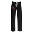 thumbnail image 4 of Pincandy Women's Fashion Bow Print Elastic Waist Pants - Drawstring Detail for Loungewear, 4 of 5