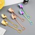 thumbnail image 4 of Toystoory Cuchara creativa de acero inoxidable para café, té, accesorios de cocina, cuchara de postre de Color dorado y plateado, regalo de Mostrada Dorado pala plana, 4 of 6