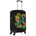 thumbnail image 4 of Sunflower Initial Name N Black Luggage Cover Elastic Washable Stretch Suitcase Protector Anti-Scratch Travel Suitcase Cover for Kid and Adult S (Fit 18-21 inch suitcase), 4 of 6