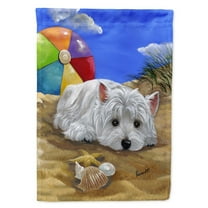 Carolines Treasures PPP3202CHF Westie Beach Baby Flag Canvas House Size  Large multicolor