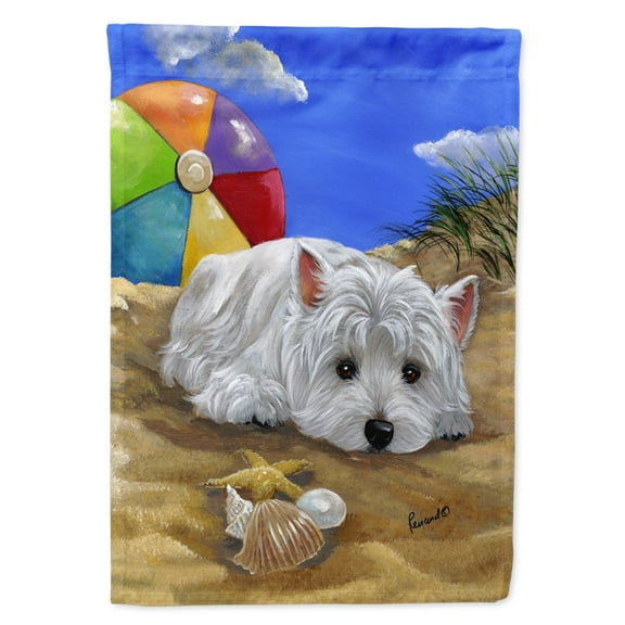 Carolines Treasures PPP3202CHF Westie Beach Baby Flag Canvas House Size  Large multicolor