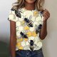 thumbnail image 2 of Blusas de Manga Corta para las Mujeres Cuello Redondo de Impresión de Verano, Top de Poliéster de Moda Casual para Toda la Temporada, 2 of 4