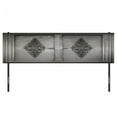 thumbnail image 3 of Antique Headboard, Antique Door with Vertical Ornamental Floral Pattern Travel Treasure Monochromic, Upholstered Decorative Metal Bed Headboard with Memory Foam, King Size, Grey Black, by Ambesonne, 3 of 4