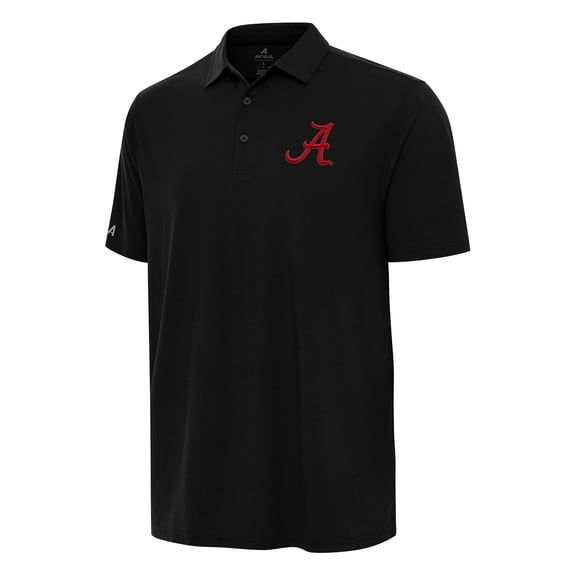 Men's Antigua Black Alabama Crimson Tide Era Polo