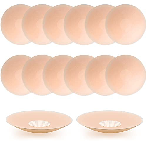 Womens Reusable Adhesive Invisible Pasties Nippleless Covers & Travel Case 6 Flower 6 Pairs Silicone Nipple Covers 