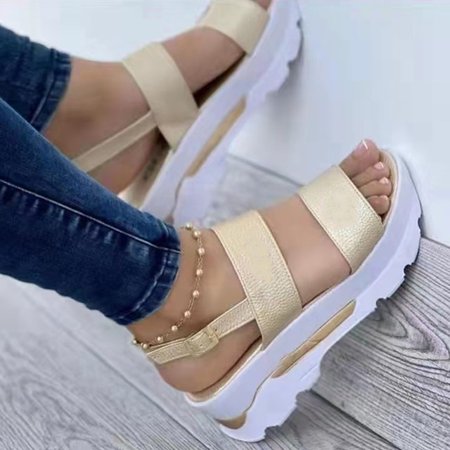 

Women Shoes Spring Summer Sandals Peep Toe Shoes For Women Retro Women s Shoes Lightweight Sandals Platform Solid Color Footwear