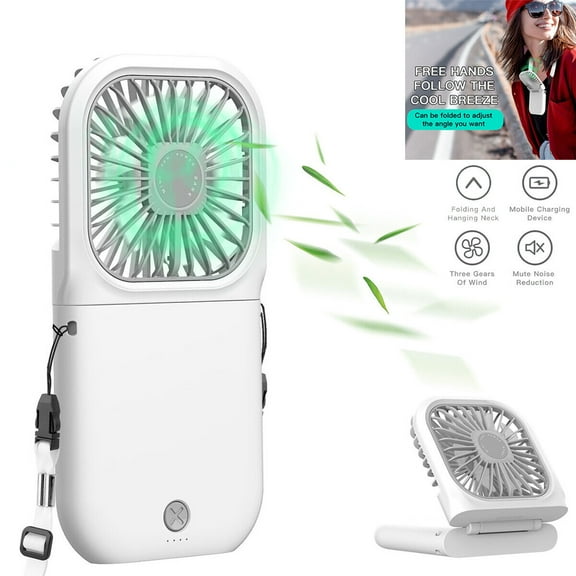 AICase Portable Mini Fan Handheld 3000mAh Rechargeable Stand Air Cooling Fan Power Bank